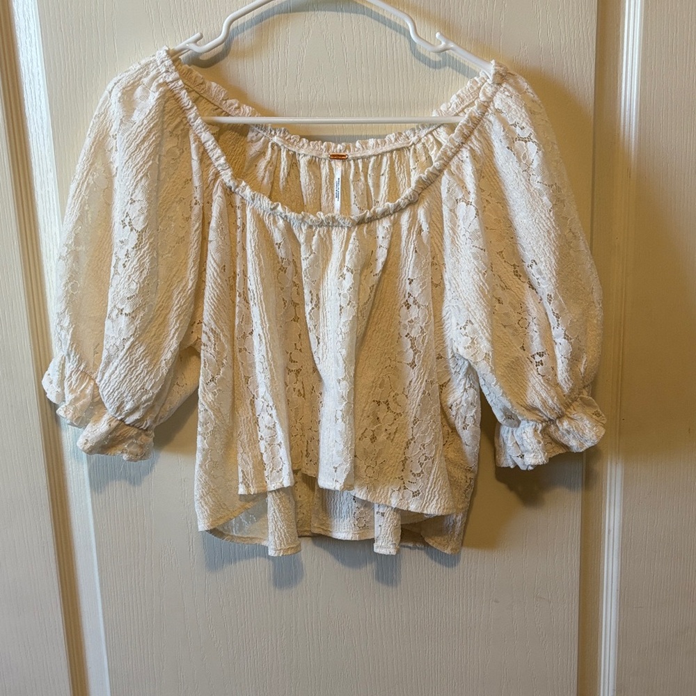 Free People Stacey Lace Off-Shoulder Blouse - Picture 4 of 8
